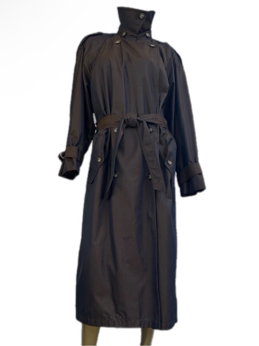 Vintage Evan Picone Cotton/Poly Blend Belted Double-Breasted Trench Coat Ptp 25”
